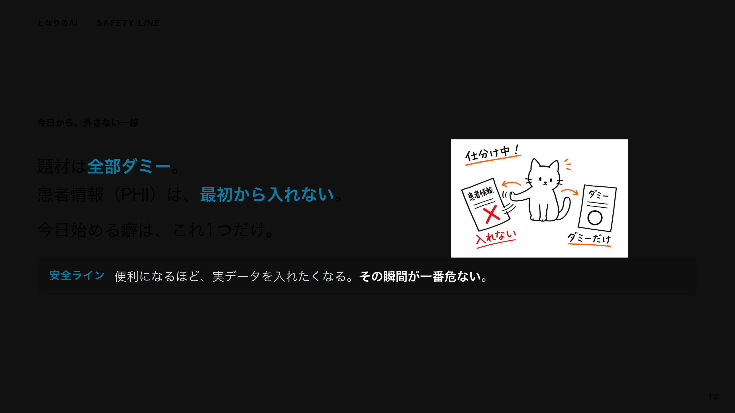 スライド 12：今日から、外さない一線