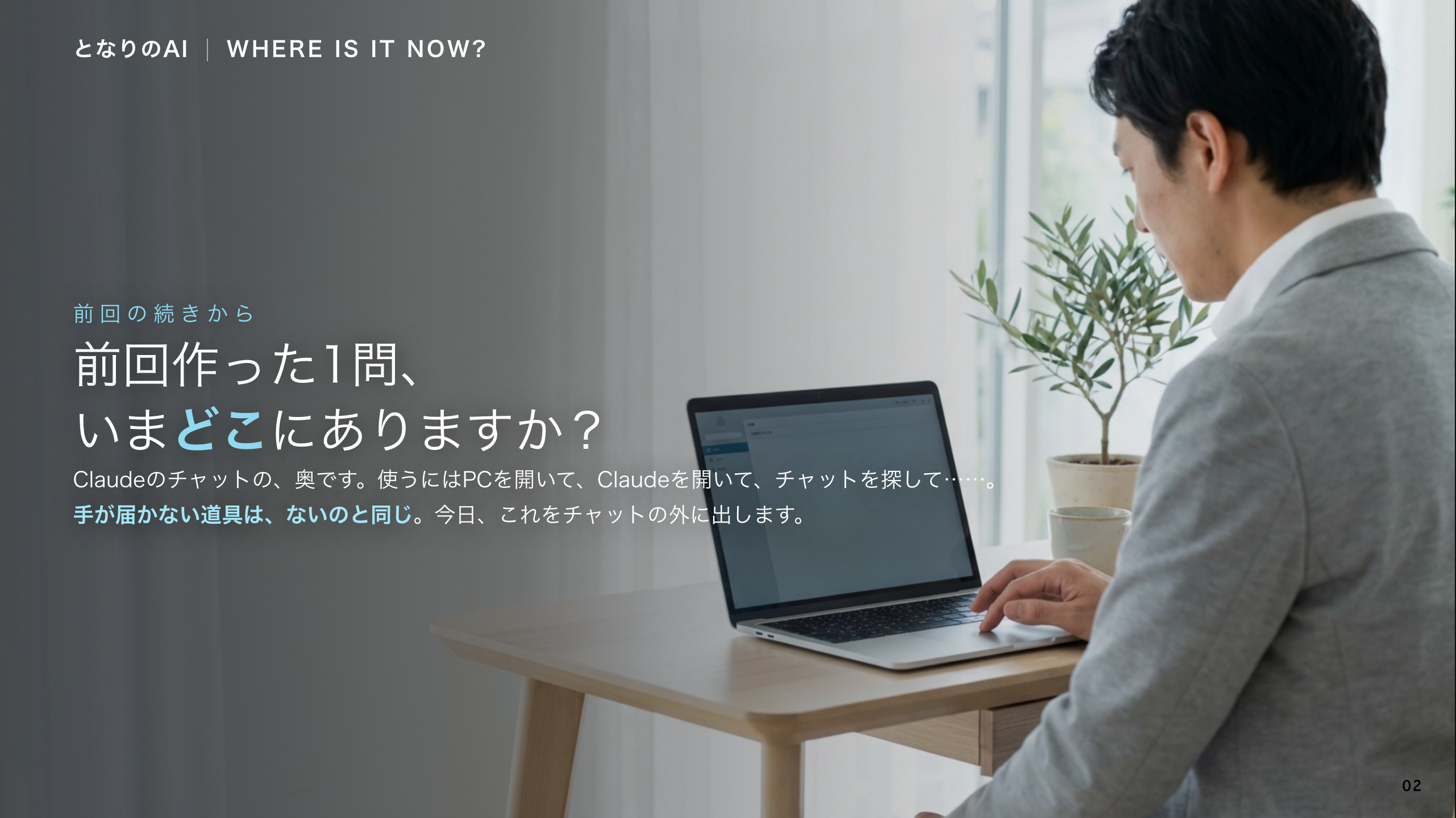 スライド 2：前回の1問、いまどこにありますか？