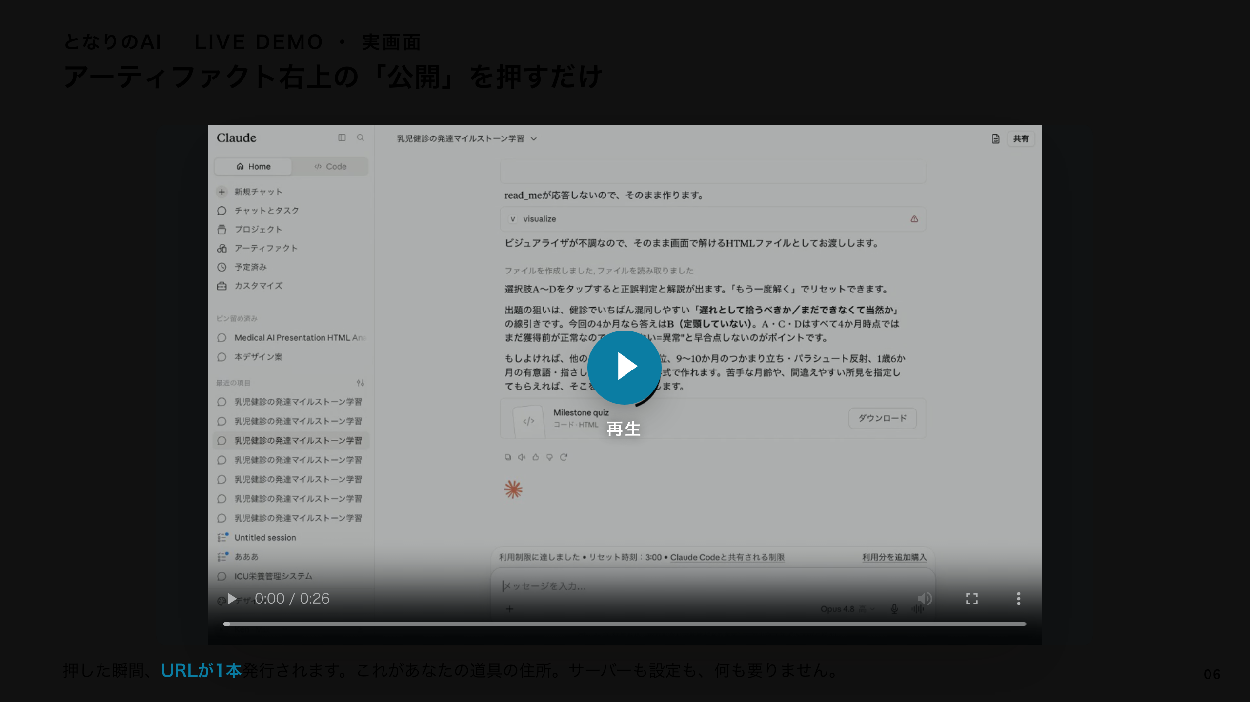 スライド 6：「公開」を押すだけ（PC実画面）